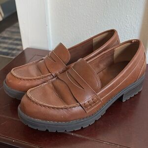 Madewell chunky lug sole leather loaferss